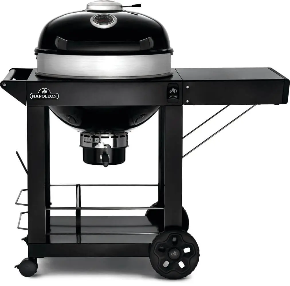 [PRO22K-CART-3] Grill au charbon de bois circulaire PRO noir avec chariot